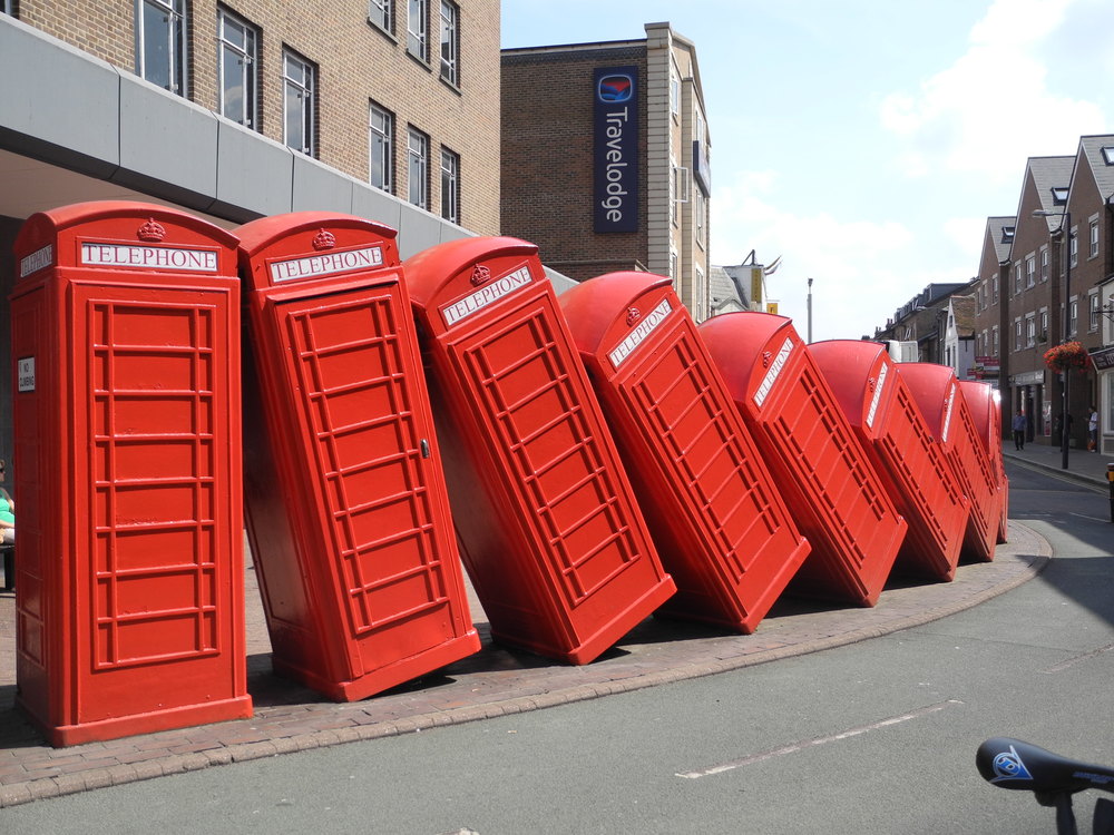 Rote Telefonzellen in England